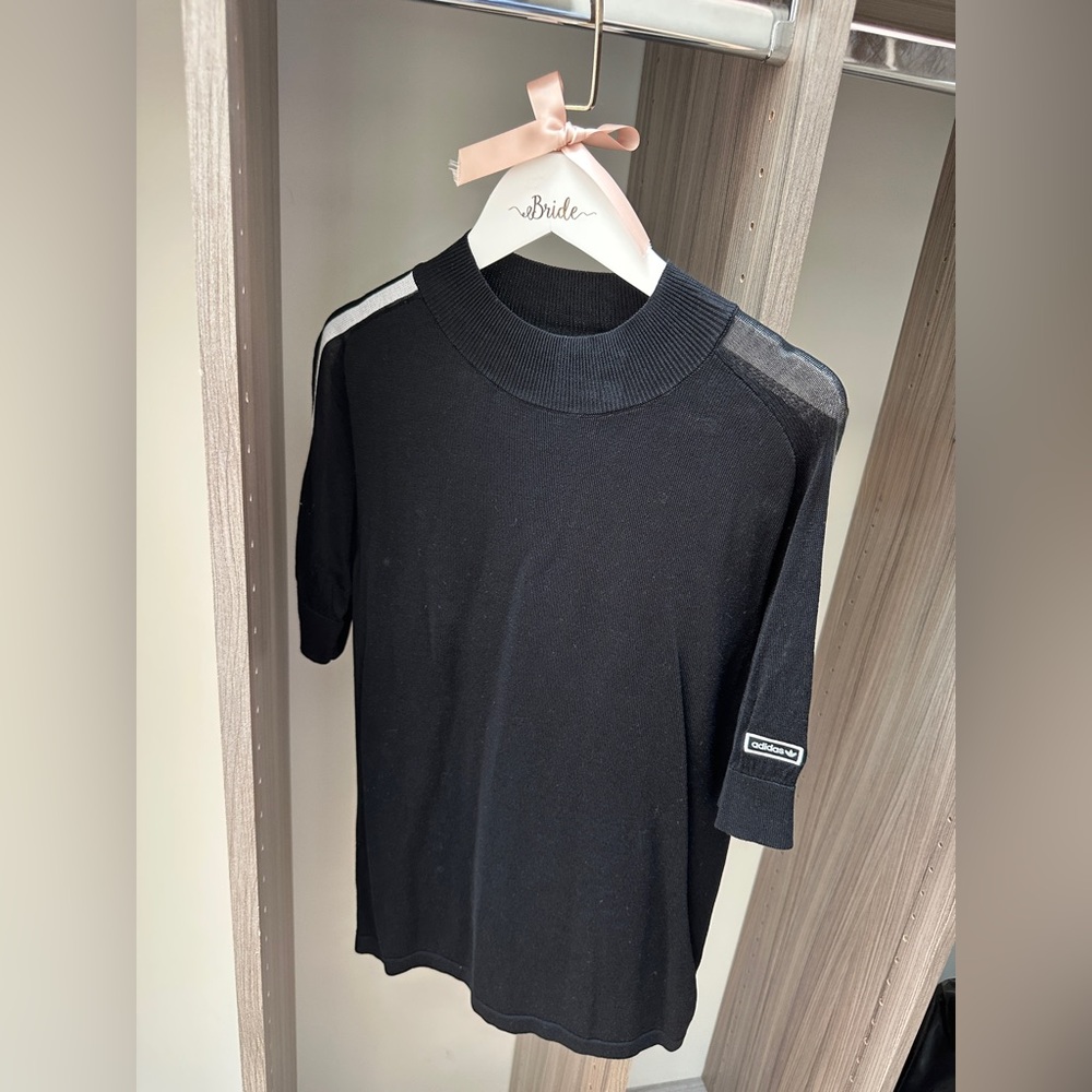 Adidas Black Short-Sleeve Knit Shirt
